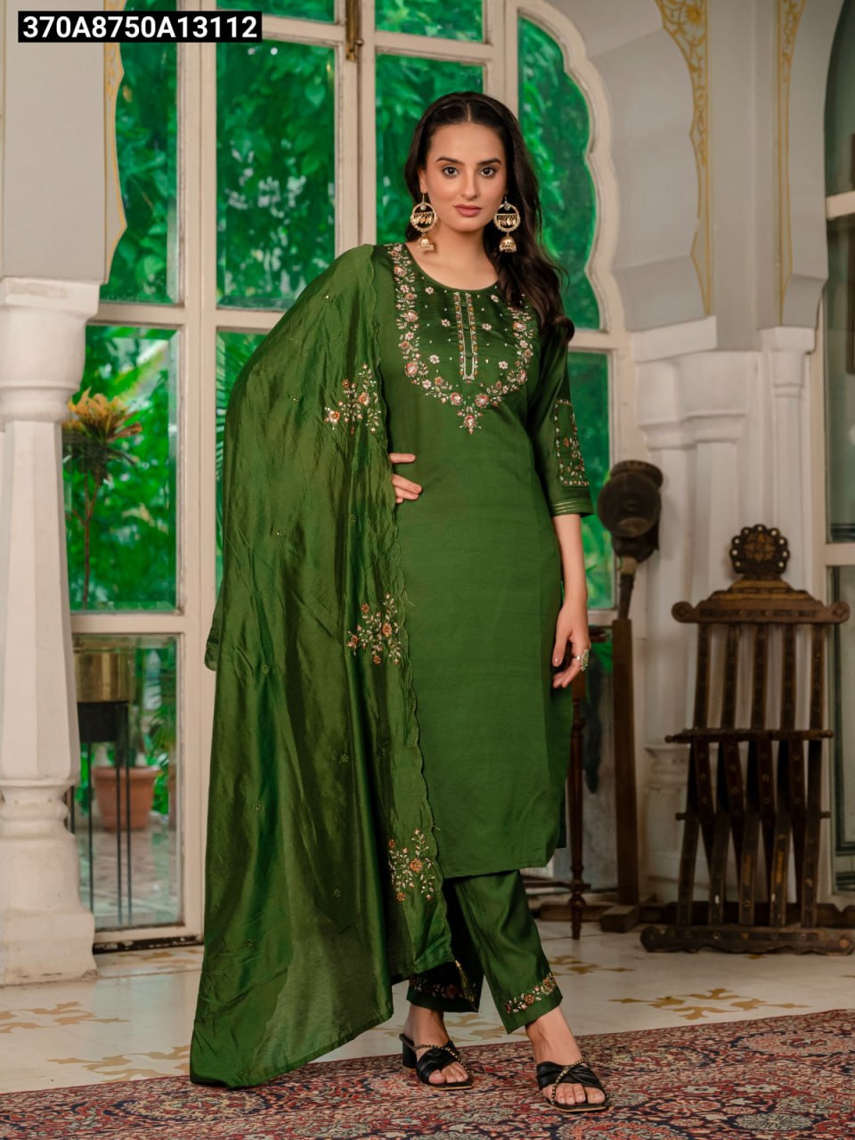 Elegant Straight Kurti Pant Dupatta Set