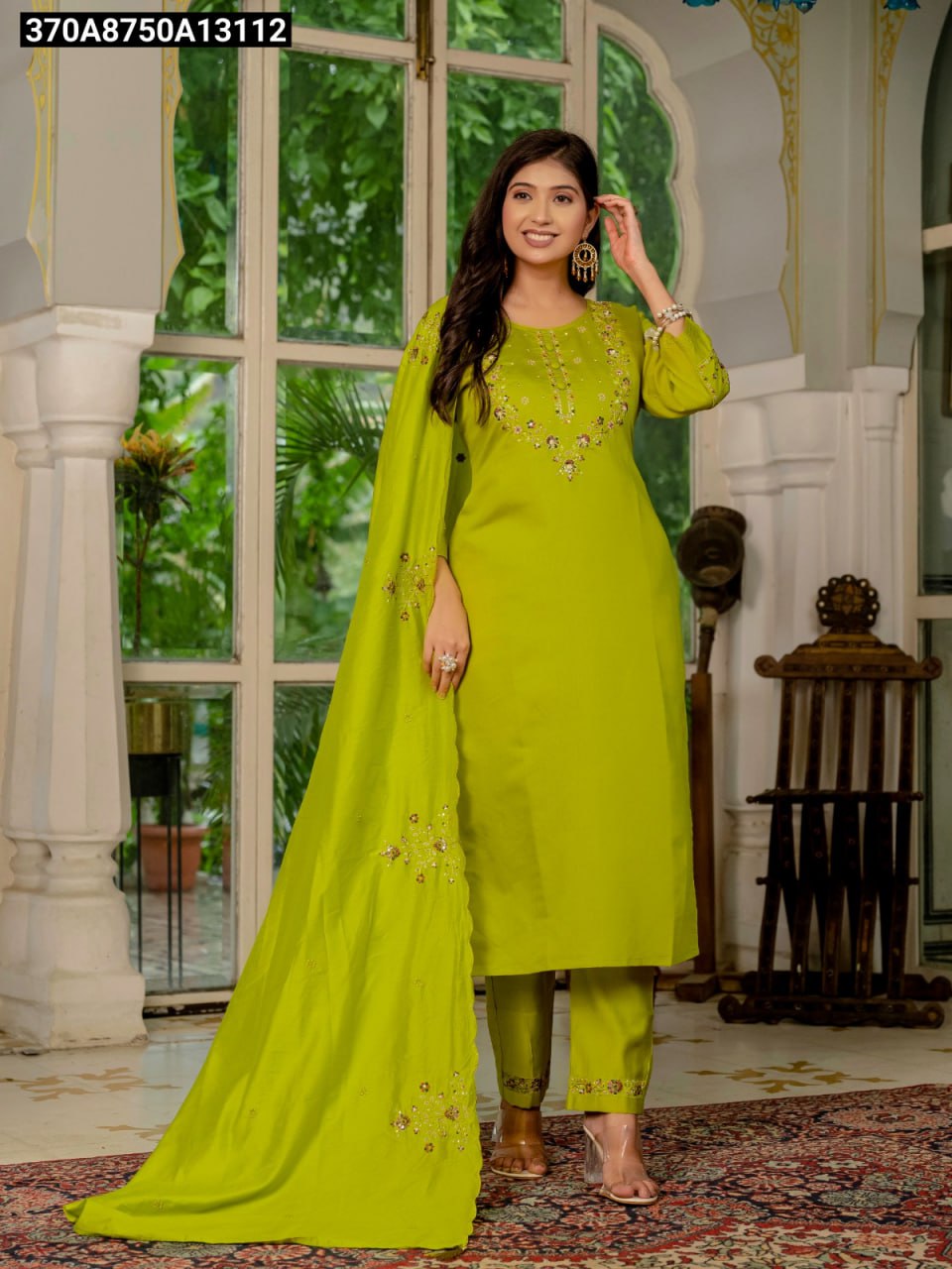 Elegant Straight Kurti Pant Dupatta Set